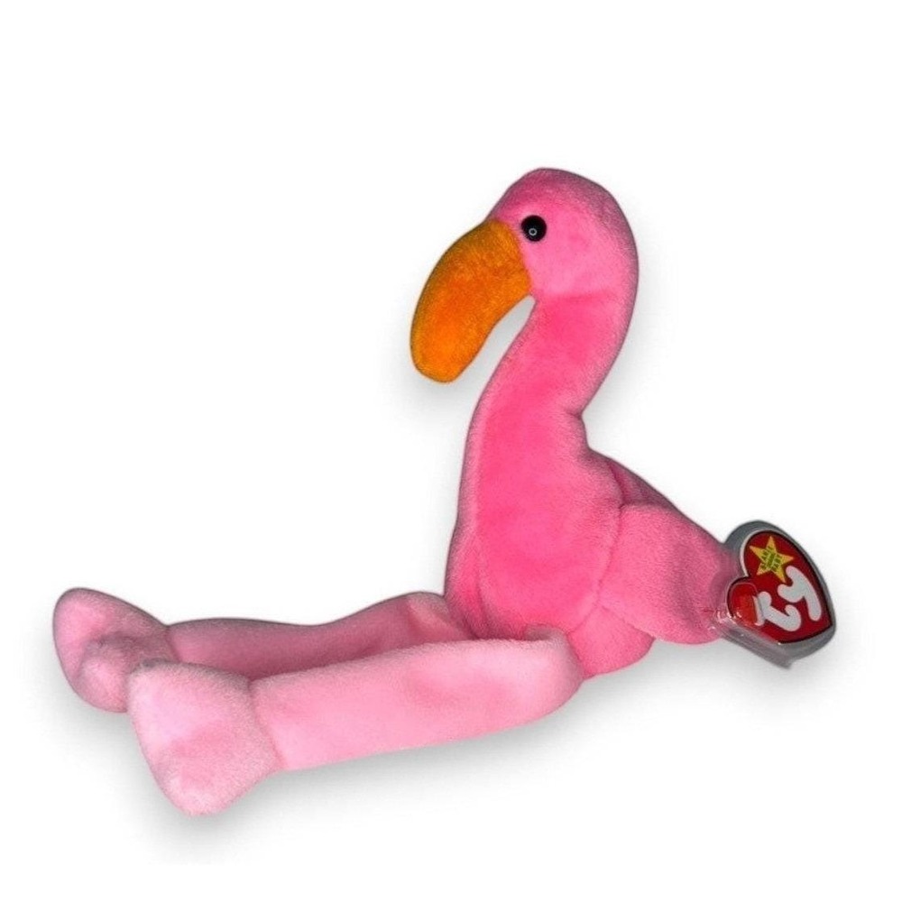 Pinky the Flamingo | Tropical Pink Beauty | Mint Heart Tag TY Beanie Baby - Picture 3 of 5